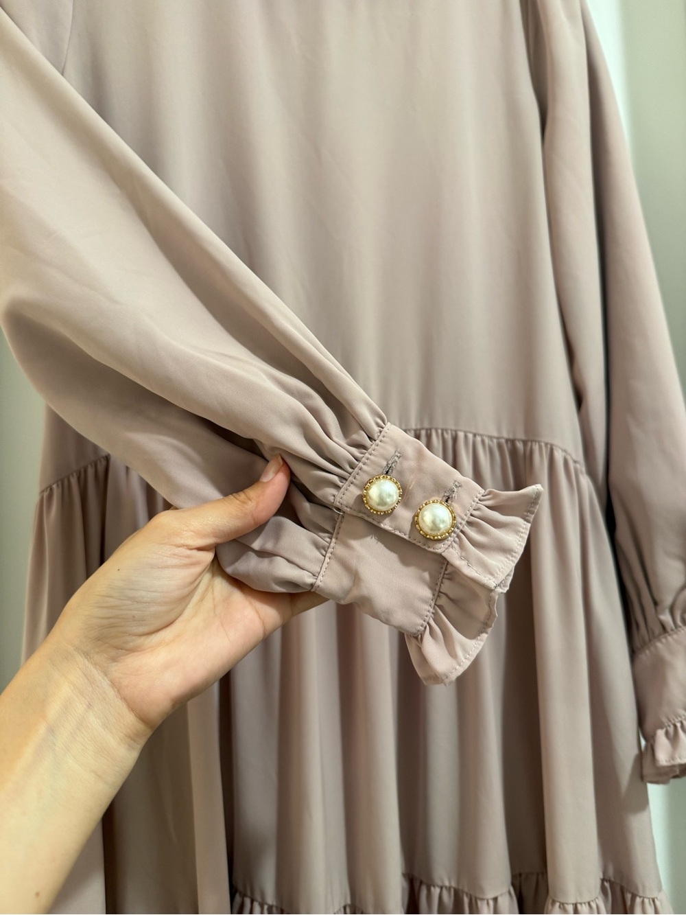 Dainty Jewells Dusty Rose Ruffled Tiered Maxi Dress XS - Picture 3 of 4